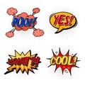 Set of comic bubble speech, onomatopoeia Royalty Free Stock Photo