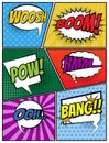 Set of comic bubbles template or black white bubble speech with halftone ech pop art style. Royalty Free Stock Photo