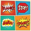 Set comic pop art bubbles with text Royalty Free Stock Photo