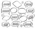 Set of comic speech balloons on white background. Vector Illustration