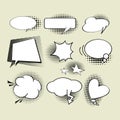 Set of comic speech bubbles in black and white color Royalty Free Stock Photo