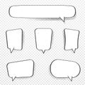 Set of comic speech bubbles. Blank comic bubbles with halftone effect in pop art style. Dialog and discussion, thinking and Royalty Free Stock Photo