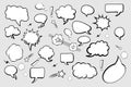 Set of Comic Speech Bubbles on gray background. Speech Bubbles icons. Comic Speech Bubble vector icons Royalty Free Stock Photo