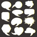 Set with comic speech bubbles isolated on black background. Royalty Free Stock Photo