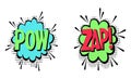 Set comic speech bubbles with text POW and ZAP. Royalty Free Stock Photo