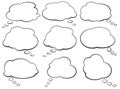 Set of comic speech bubbles and thought balloons