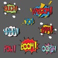 Set of comic style pop art words