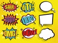 Set of Comic Text, Vector Comic Speach, Pop Art style. Royalty Free Stock Photo