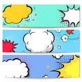 Set of comics boom backgrounds Royalty Free Stock Photo