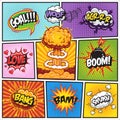 Set of comics speech and explosion bubbles 2