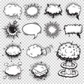 Set of comics speech and explosion bubbles