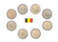 Set of Commemorative 2 euro coins of Belgium Royalty Free Stock Photo
