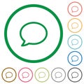 Set of comment color round outlined flat icons