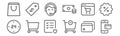 set of 12 commerce icons. outline thin line icons such as online payment, remove, shopping cart, online shopping, customer service