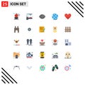 25 Creative Icons Modern Signs and Symbols of castle, heart, face, love, globe