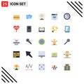 Set of 25 Commercial Flat Colors pack for virus, popup, cam, notification, technology