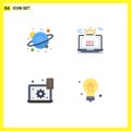 Set of 4 Commercial Flat Icons pack for physics, configure, space, setting, preference