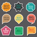 Set of commercial sale stickers, elements badges and labels Royalty Free Stock Photo