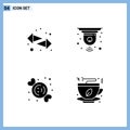 Set of Commercial Solid Glyphs pack for arrows, dessert, right, closed, sweets