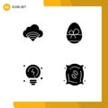 Set of Commercial Solid Glyphs pack for cloud, solutions, signal, spring, agriculture