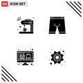 Set of Commercial Solid Glyphs pack for coffee, underwear, machine, clothe, display