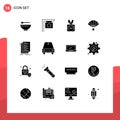 Set of 16 Commercial Solid Glyphs pack for compile, code, easter, chinese, hand