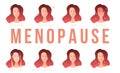 Set of common woman menopause symptoms