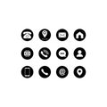 Set of communication icons set modern button . Phone, mobile phone, mail on isolated background for applications, web, app. EPS 10 Royalty Free Stock Photo