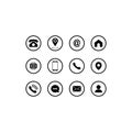 Set of communication icons set modern button . Phone, mobile phone, mail on isolated background for applications, web, app. EPS 10 Royalty Free Stock Photo