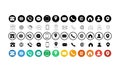 Set of communication icons set. Phone, mobile phone, retro phone, location, mail and web site symbols on isolated white background