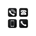 Set of communication icons set. Phone, smartphone, mobile phone icon set modern button for web or appstore design black symbol