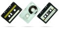 Set of Compact cassette. Royalty Free Stock Photo