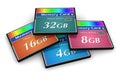 Set of CompactFlash memory cards Royalty Free Stock Photo