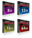 Set of CompactFlash memory cards Royalty Free Stock Photo