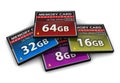 Set of CompactFlash memory cards Royalty Free Stock Photo