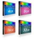 Set of CompactFlash memory cards Royalty Free Stock Photo