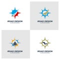 Set of Compass Road logo vector template, Creative Road logo design concepts