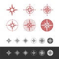 Set Compass Rose Icon Logo Template Illustration Design. Vector EPS 10