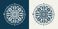 Set of compass roses or wind roses Royalty Free Stock Photo