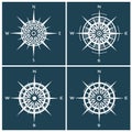 Set of compass roses or windroses Royalty Free Stock Photo