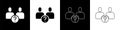 Set Complicated relationship icon isolated on black and white background. Bad communication. Colleague complicated