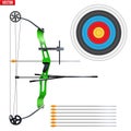 Set of Compound Bow Archery Sport Equipment Royalty Free Stock Photo