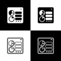 Set Computer api interface icon isolated on black and white background. Application programming interface API technology Royalty Free Stock Photo
