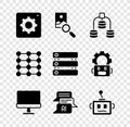 Set Computer api interface, Photo retouching, Server, Data, monitor, Chat bot, Artificial intelligence robot, Neural Royalty Free Stock Photo
