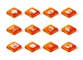 Set Computer api interface, Processor CPU, Neural network, Artificial intelligence AI, robot, Server, Data and icon Royalty Free Stock Photo