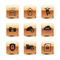 Set Computer api interface, Shield security with lock, Folder and, Cloud computing, and Electric scooter icon. Vector Royalty Free Stock Photo