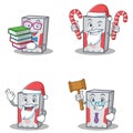 Set of computer character with book Santa candy judge