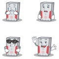 Set of computer character with crying afraid cool waving Royalty Free Stock Photo
