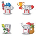 Set of computer character with plumber winner beer gift Royalty Free Stock Photo