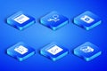 Set Computer, Code terminal, Software, Clipboard with checklist, Debugging and Mobile Apps icon. Vector Royalty Free Stock Photo